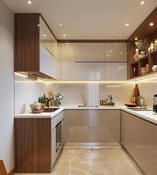 custom laminated modular kitchen cabinet