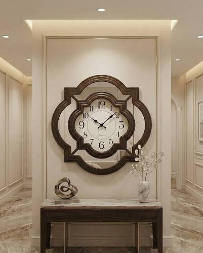 Modern geometric 3D metal wall clock 24 inch silent