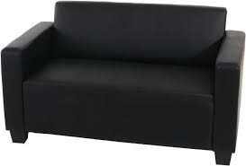 Lyon Modular 2-Seater Sofa Faux Leather Black, Home & Office 2 Seater Sofa Set, Visitor Sofa, waiting room sofa set, Double Seat Home & Office Sofa, Armrest Chair Lounge Soft Sofa